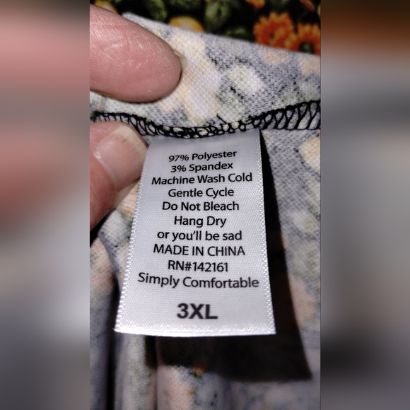 LuLaRoe Floral Pencil Skirt in Black, Orange, and Cream - Picture 5 of 7